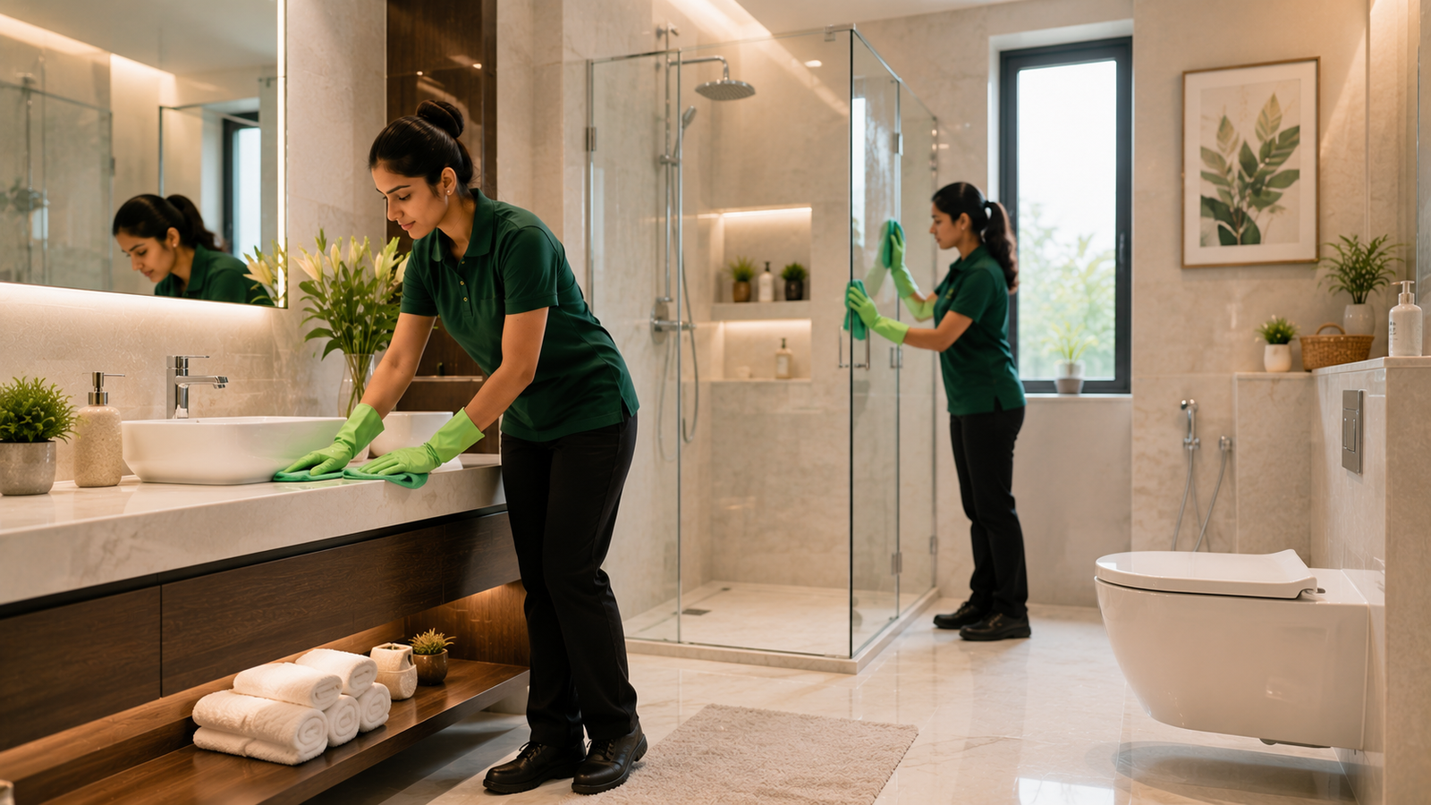 Professional bathroom cleaning